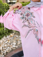 Pink Crystal Floral Embellished Chemise