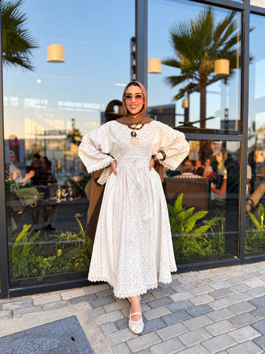 Off-White Butterfly Dress
