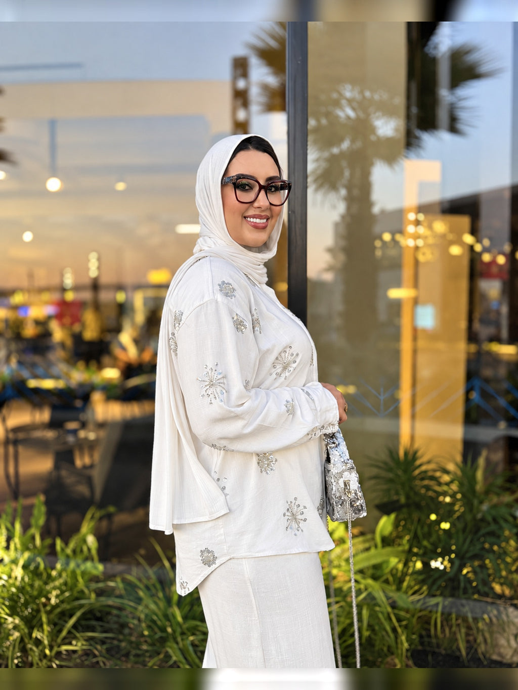 Yasmin Sequin Linen Suit