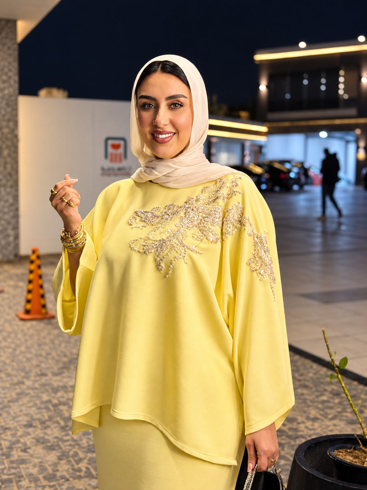 Laila Embellished Cape Set