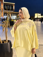 Laila Embellished Cape Set