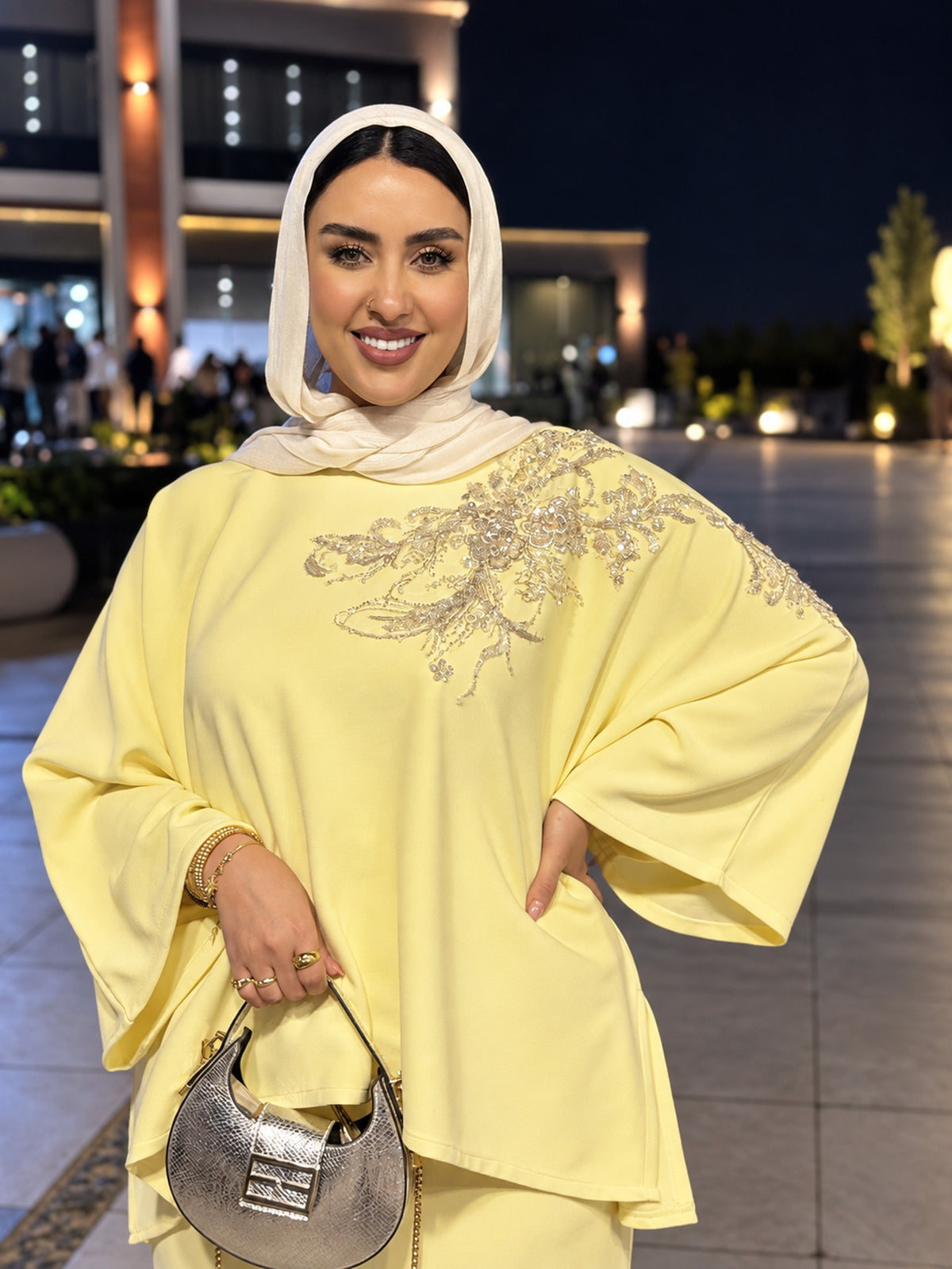 Laila Embellished Cape Set