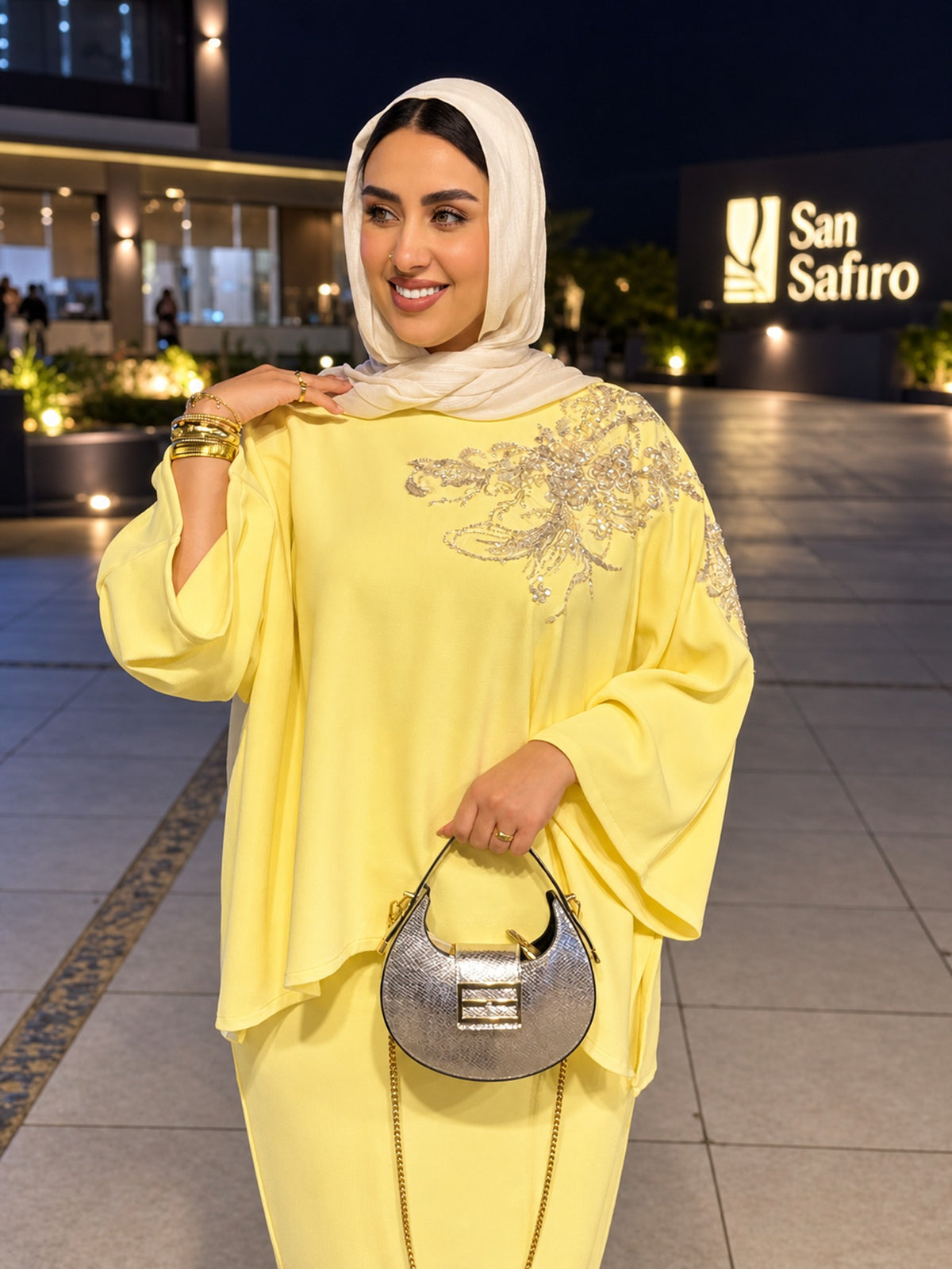 Laila Embellished Cape Set