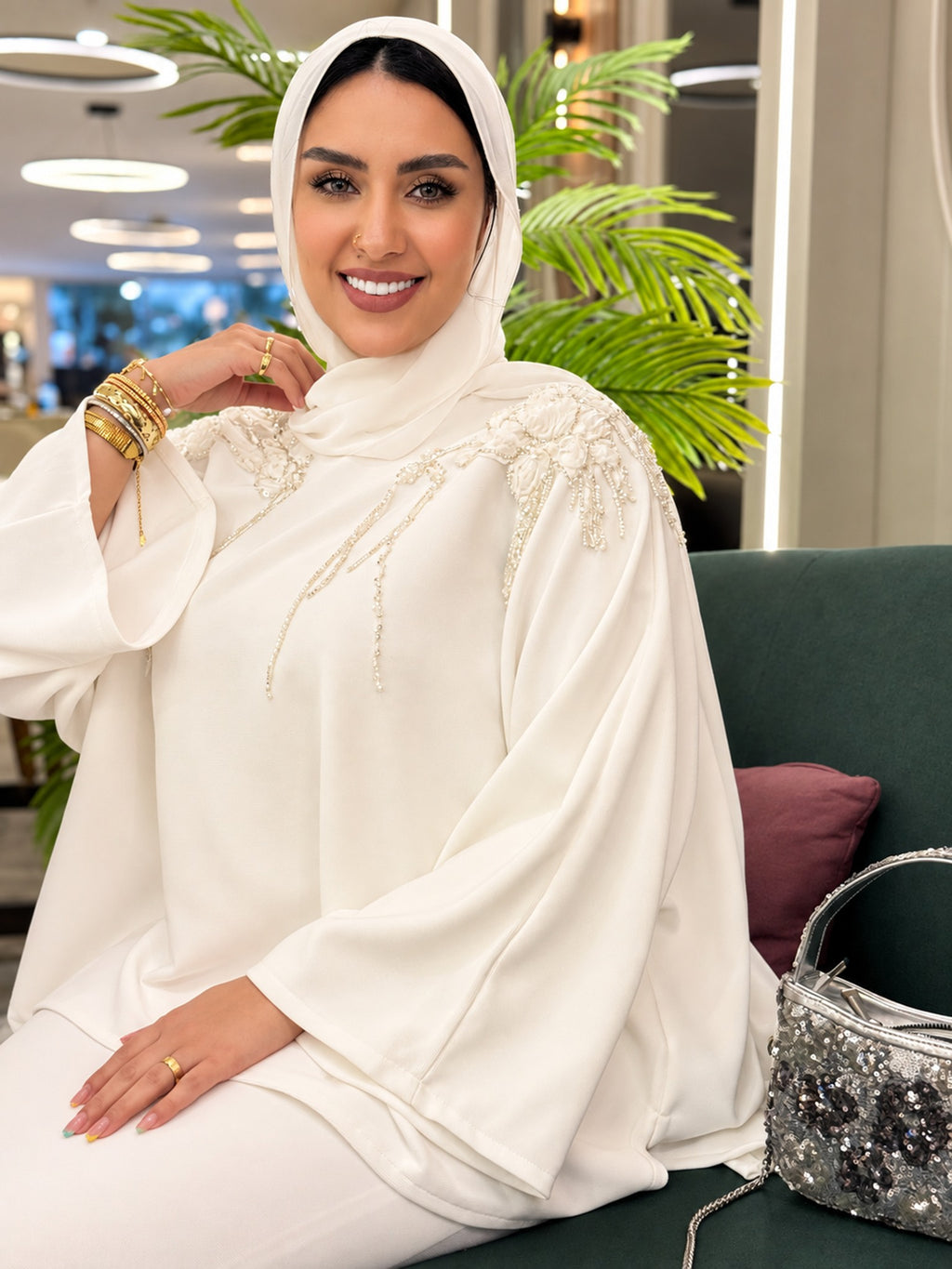 Laila Embellished Cape Set