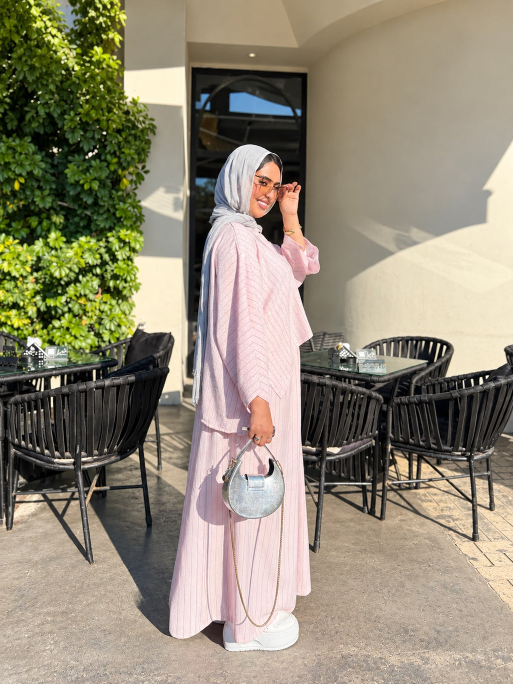 Pinstripe Flowing Two-Piece Set