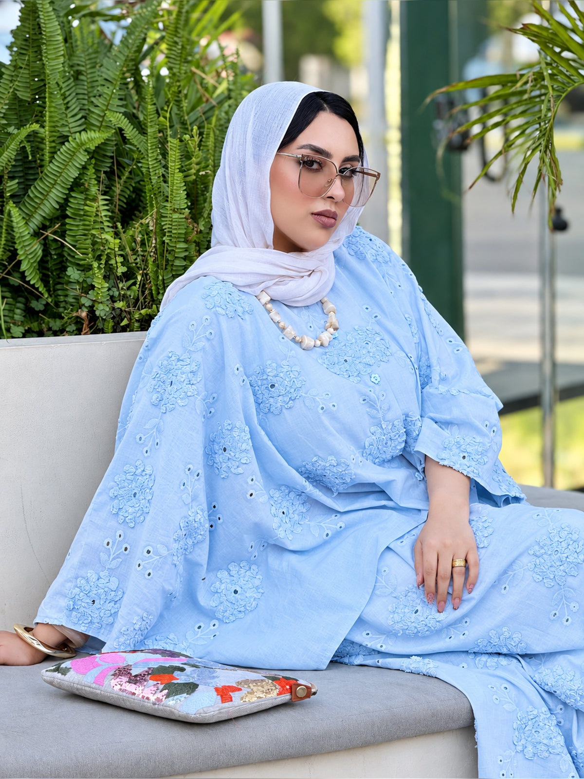 Embroidered Cotton Custom Dress suit
