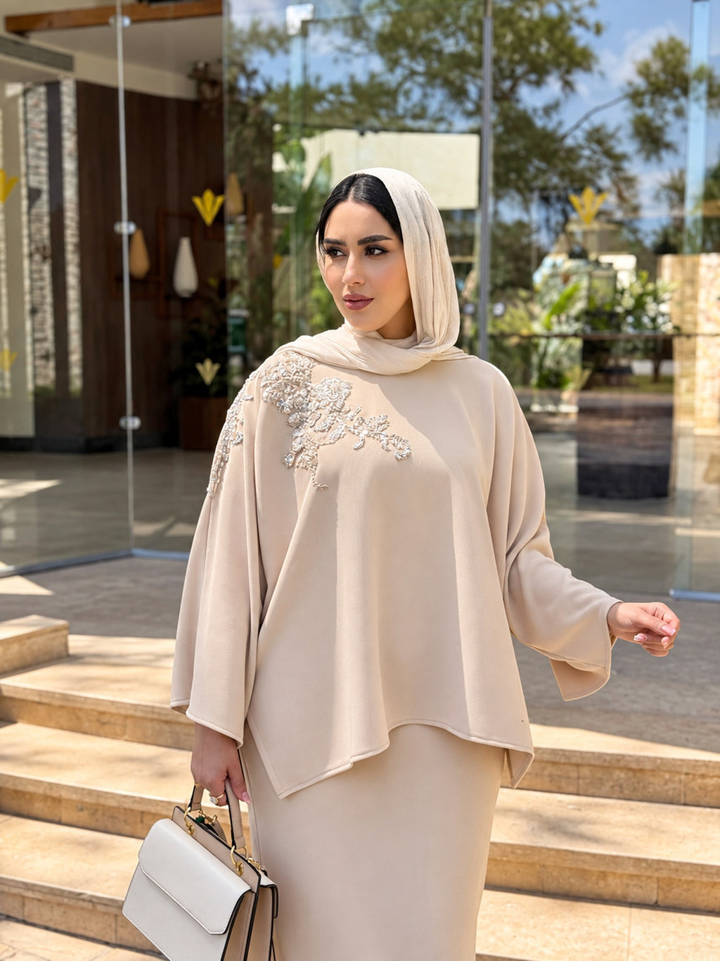 Laila Embellished Cape Set