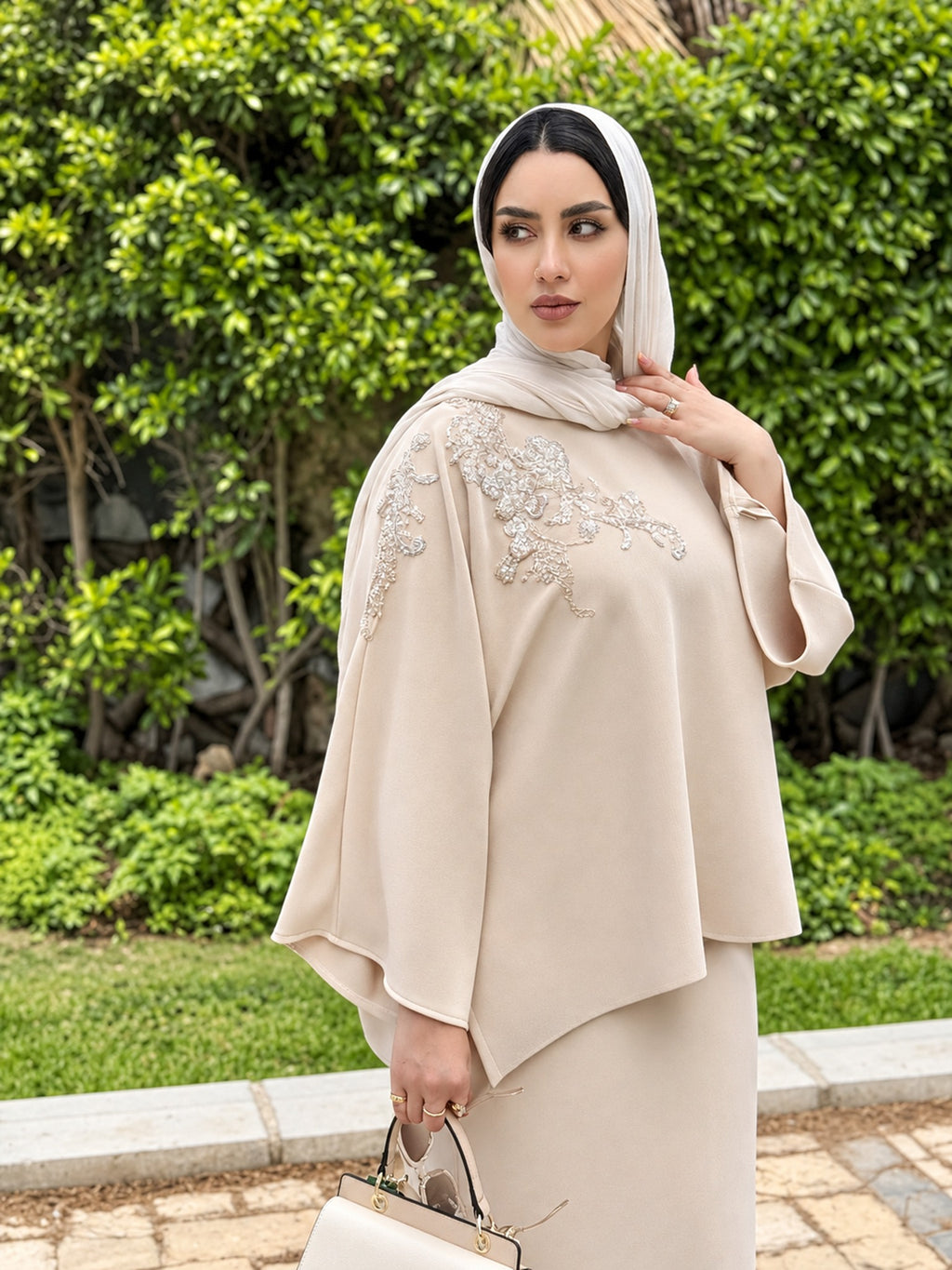 Laila Embellished Cape Set