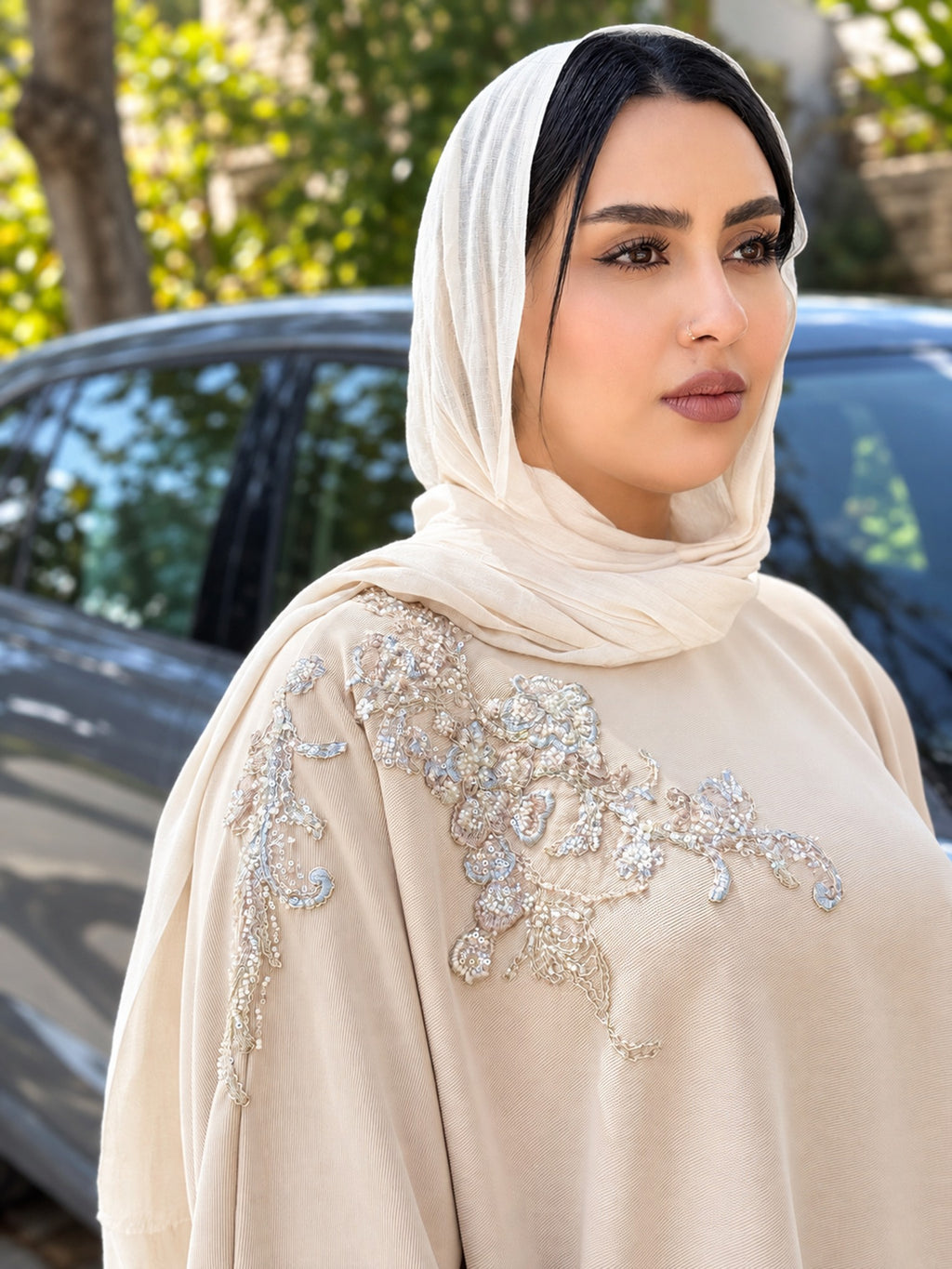 Laila Embellished Cape Set
