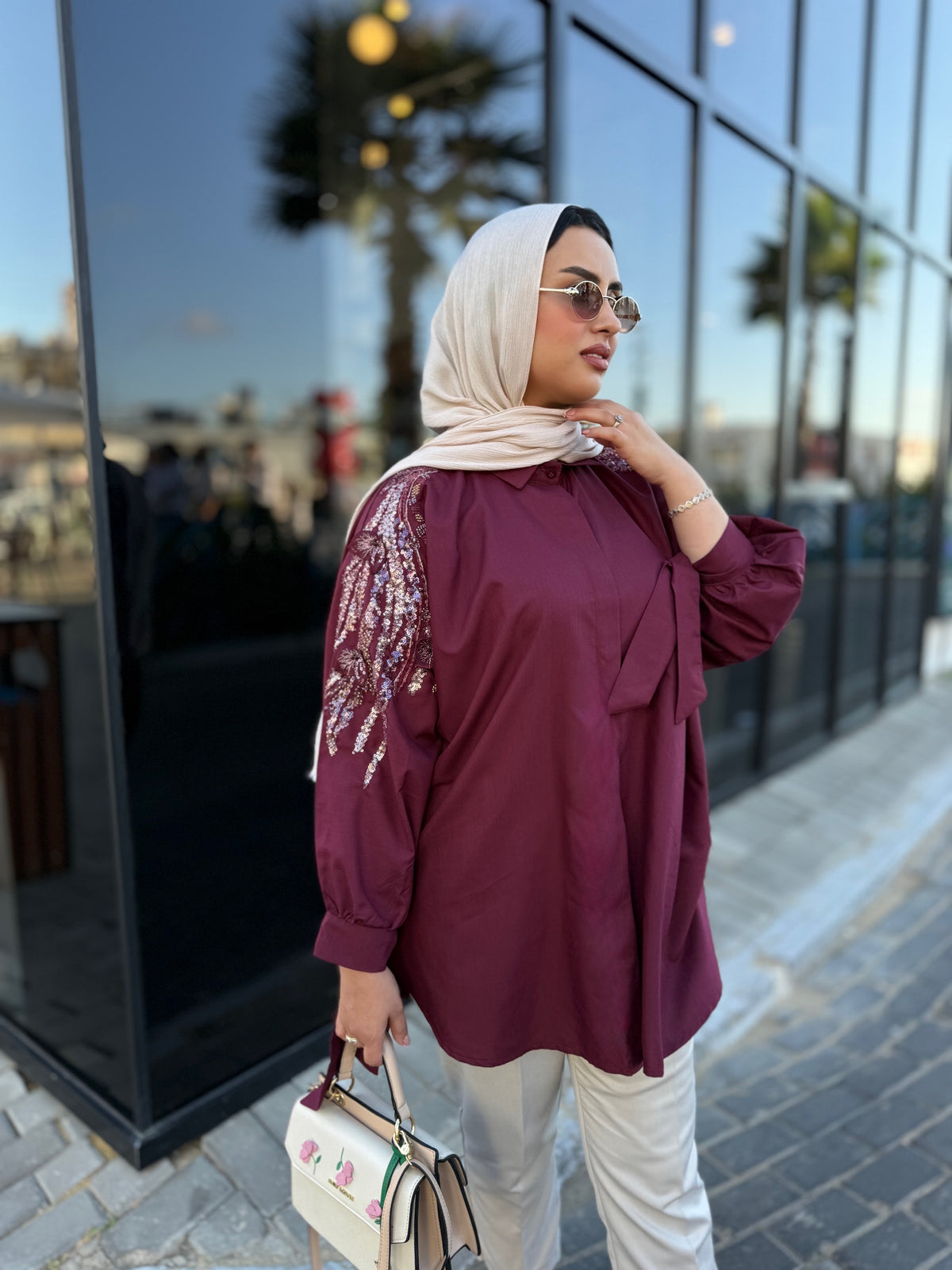 Embellished Shoulder Chemise