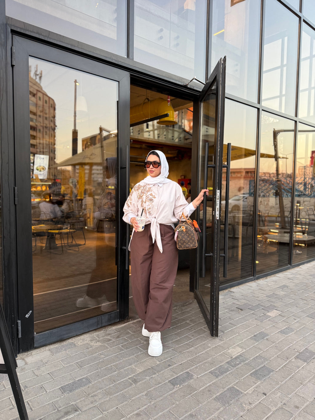 Striped Floral Embellished Chemise