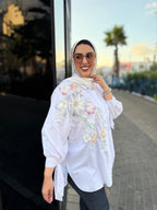 قميص نوم مزين بزهور ثلاثية الأبعاد