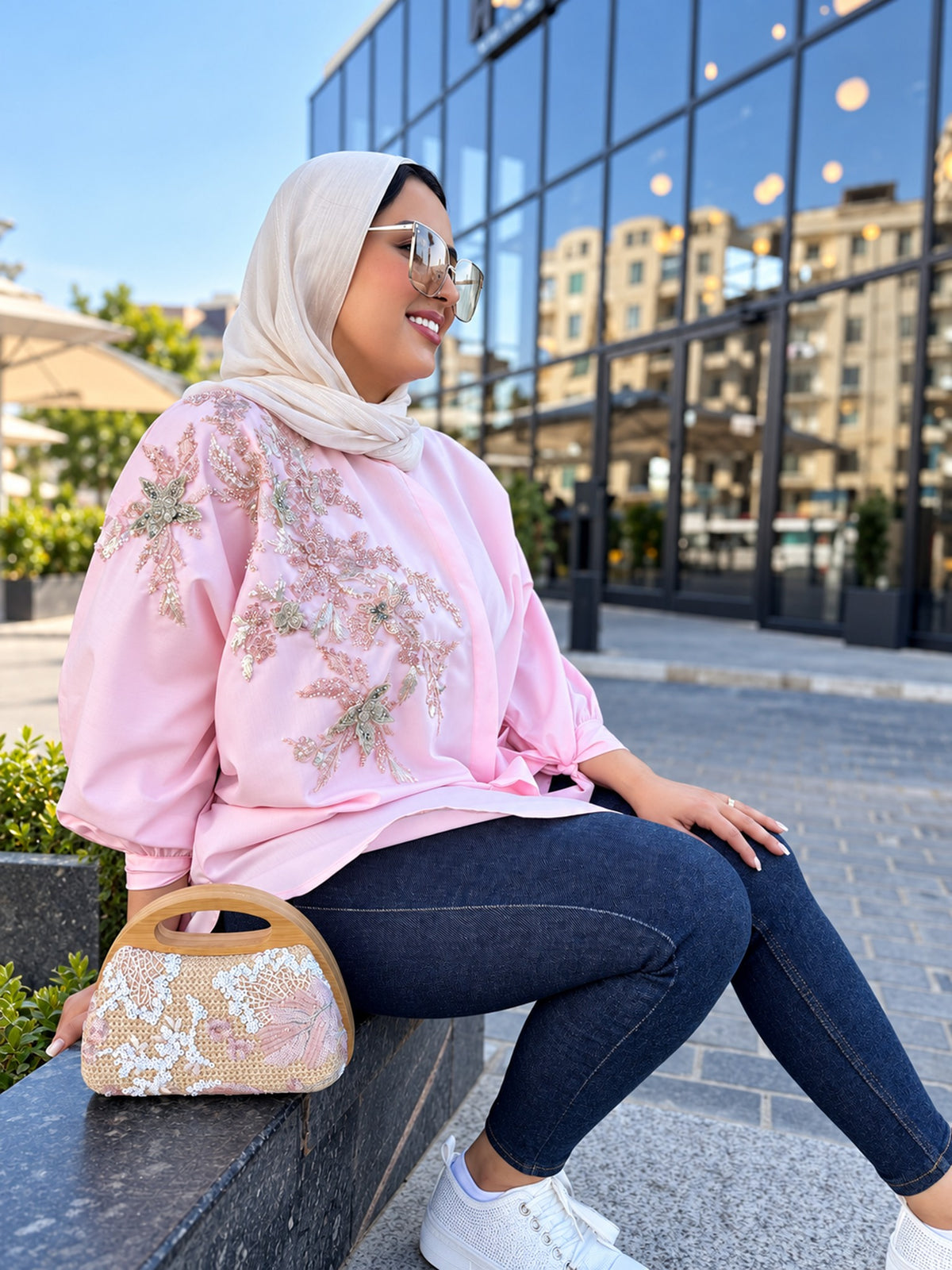 Blush Blossom Embellished Chemise