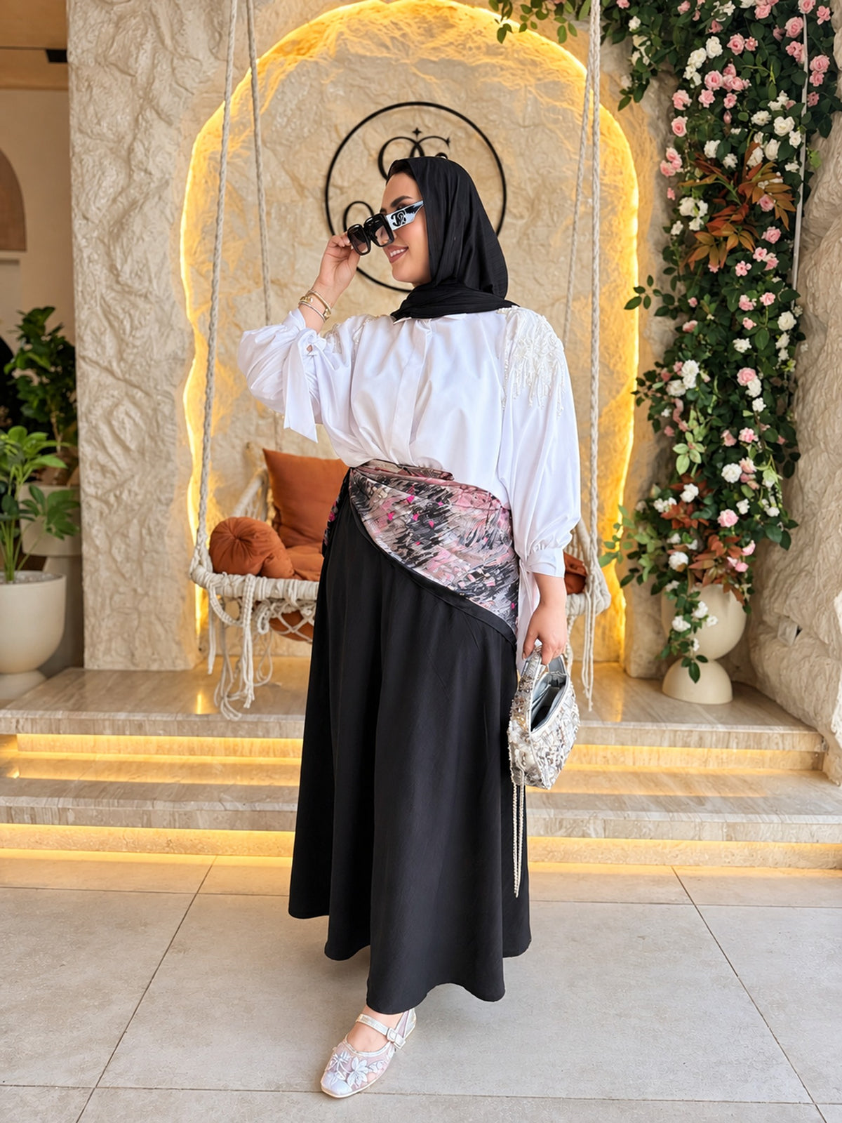 White Pearl Shoulder Chemise