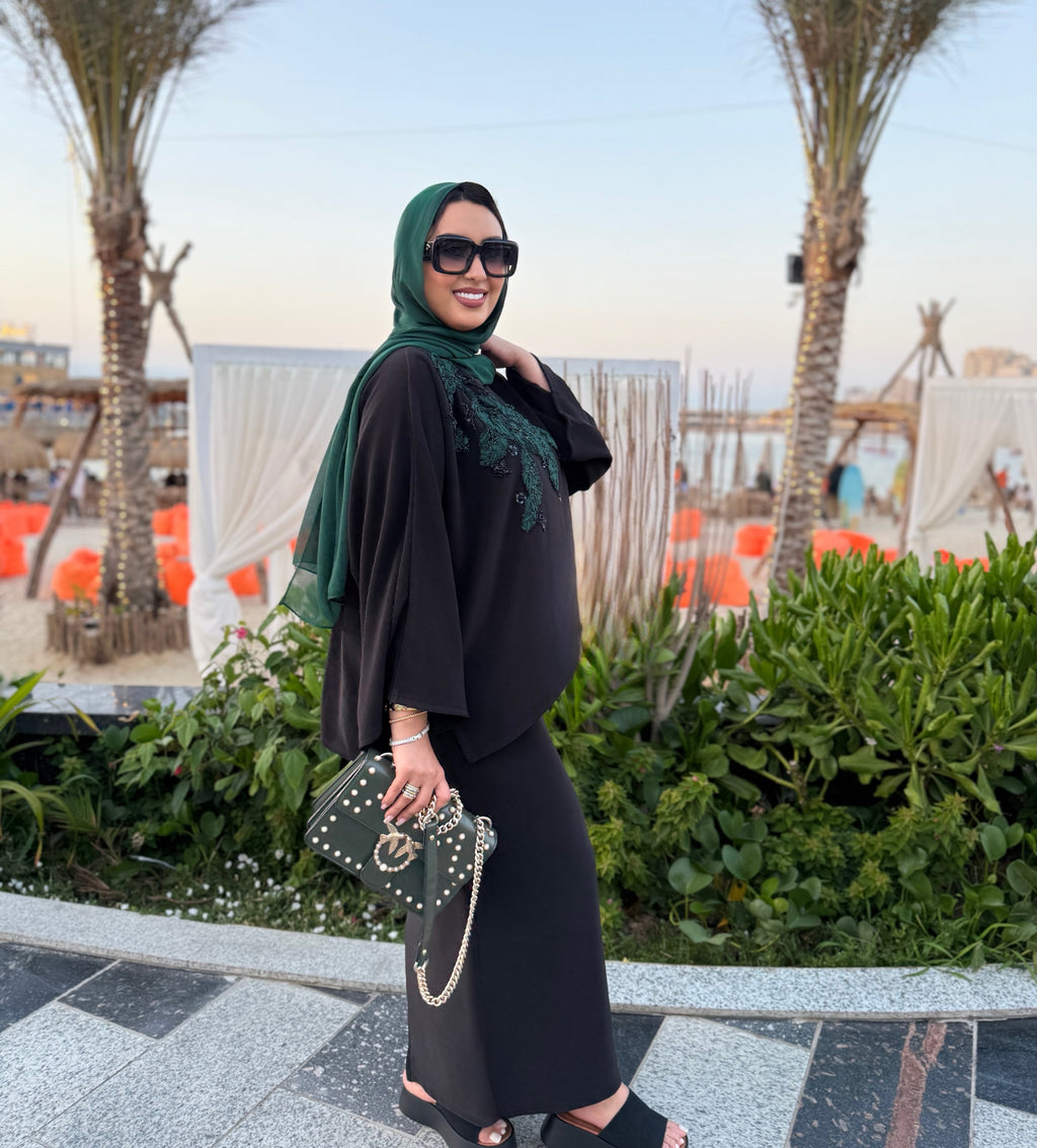 Laila Embellished Cape Set