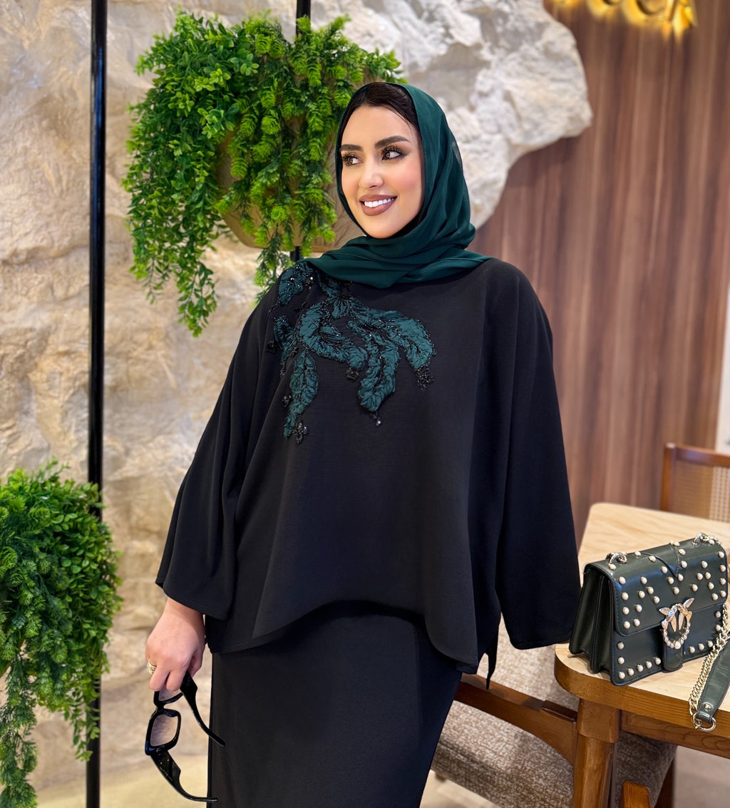 Laila Embellished Cape Set