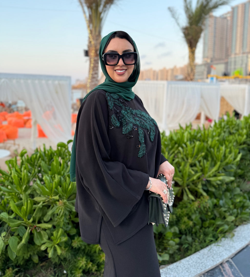 Laila Embellished Cape Set