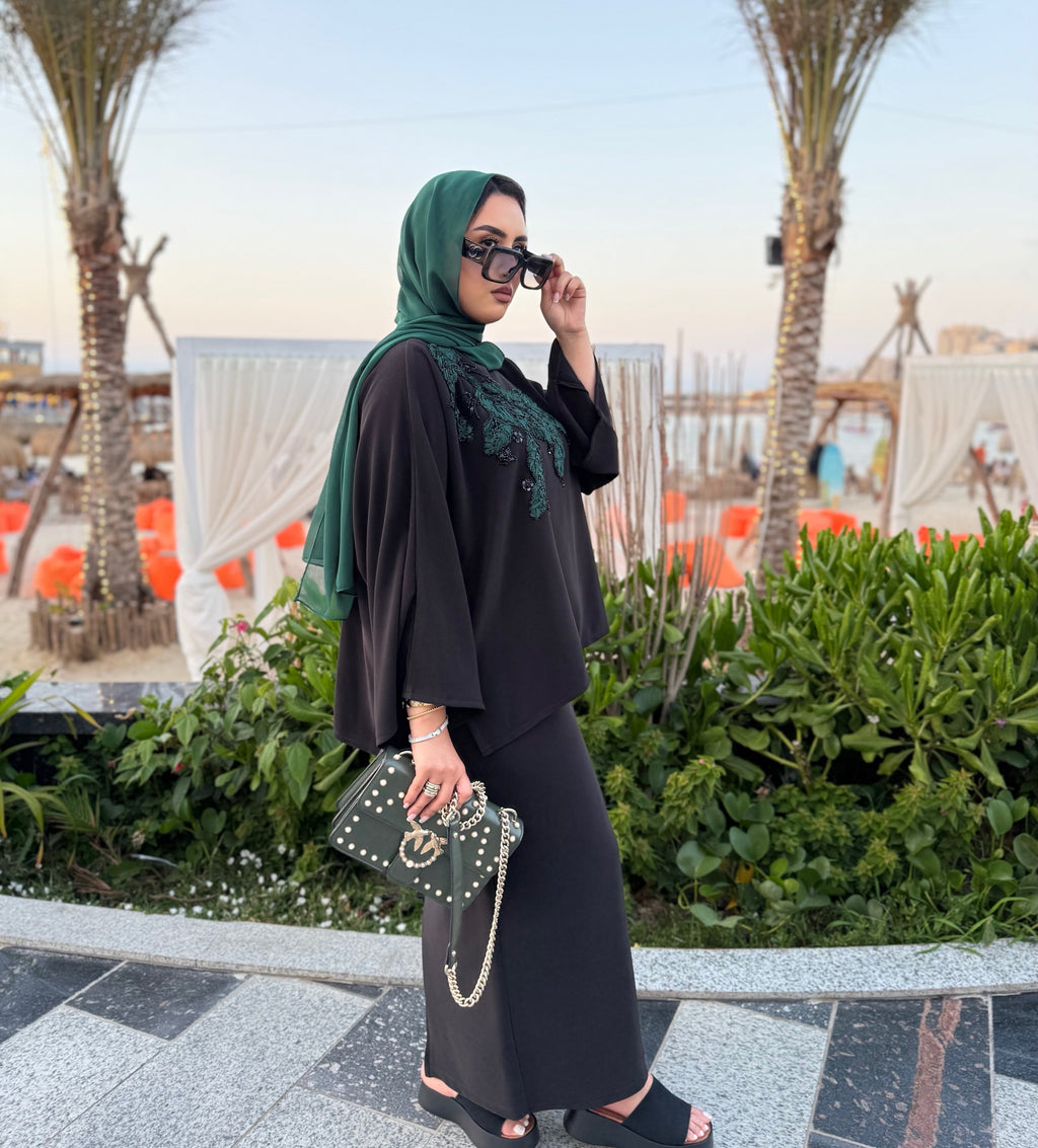 Laila Embellished Cape Set